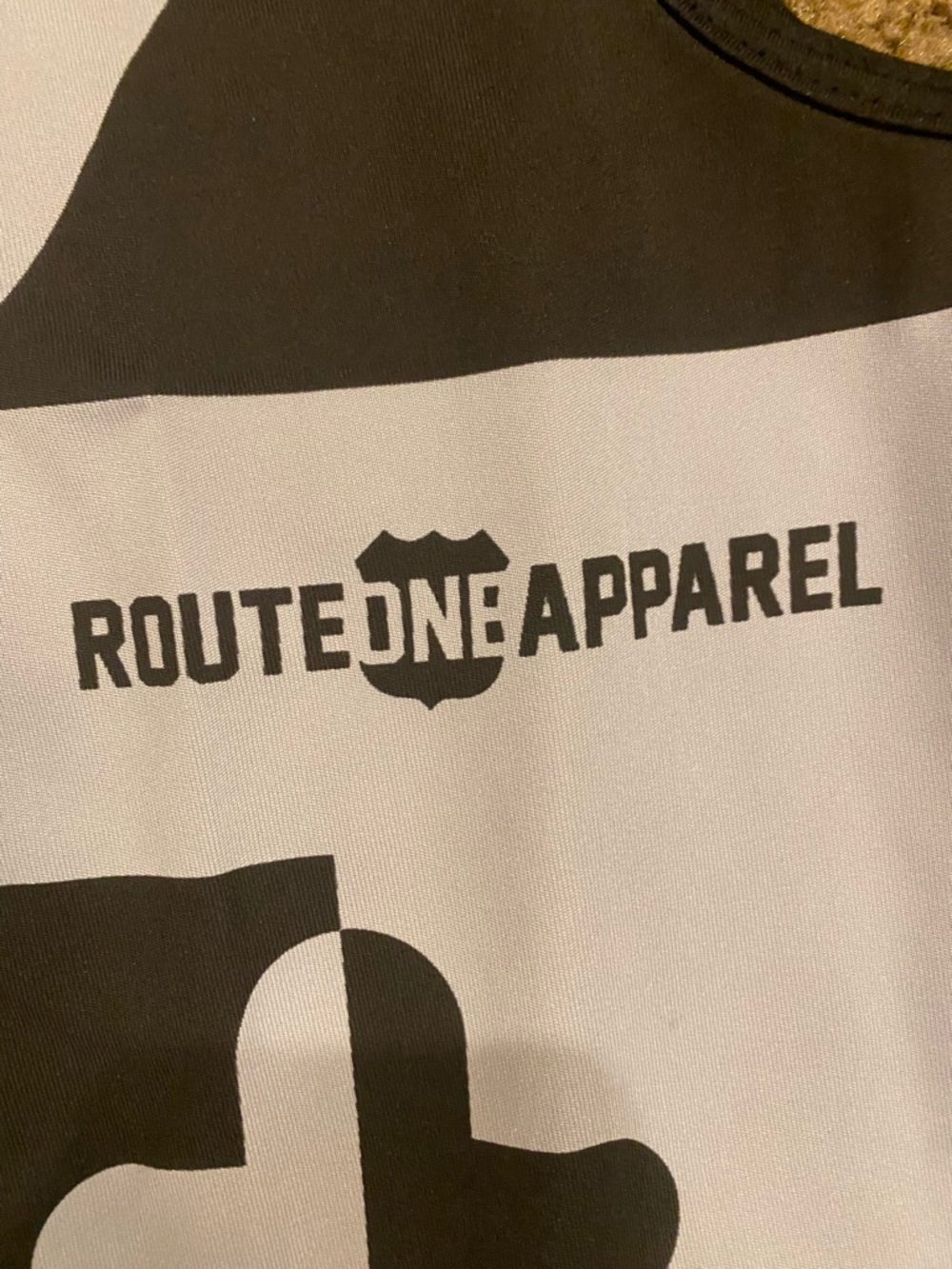 Route One Apparel Black and white Maryland flag pattern tank top XL NEW